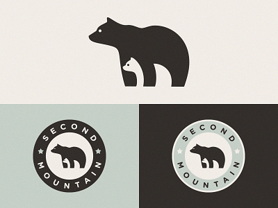 Logo for Second Mountain Final Version 2 beadge bear bears design illustration logo mark mountain negative space symbol ui vector
