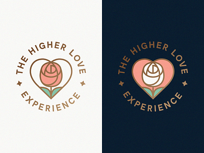 Logo For The Higher Love Experience Final Version abstract beadge branding design geometric heart illustration line logo love mark rose symbol vector