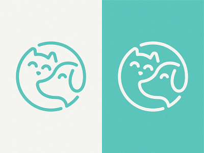 Cat & Puppy branding cat design illustration line logo mark puppy symbol