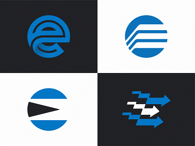 E Versions e line logo mark symbol vector