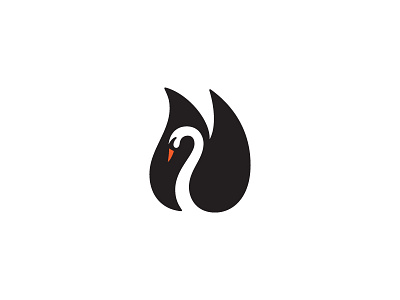 Swan 1 logo mark negative space swan symbol