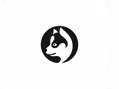 Little Husky dog husky logo mark symbol