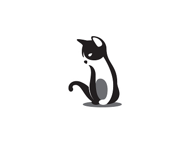 Cat cat logo mark symbol