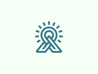 A \ Mountain \ Sun \ Pin a line logo mark mountain pin sun symbol