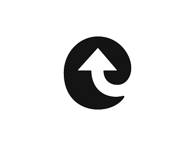 e arrow arrow e logo mark negative space symbol