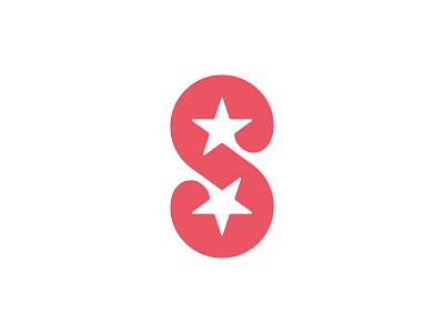 S for Stars logo mark negative space s star symbol