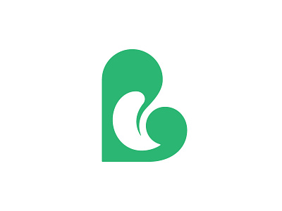 B for Botanic b botanic leaf logo mark negative space symbol