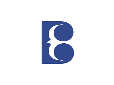 B + Bird b bird logo negative space symbol