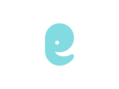 e + Elephant e elephant logo mark negative space symbol