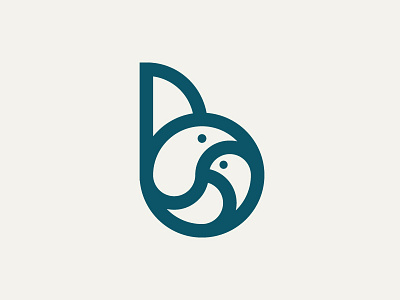 b + Birds b birds line logo mark symbol