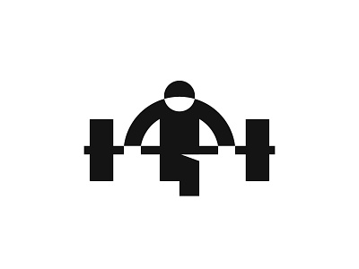 Weightlifter Version 2 logo mark negative space symbol weightlifter