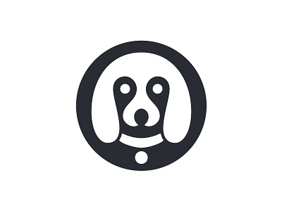 Dog dog logo mark negative space symbol