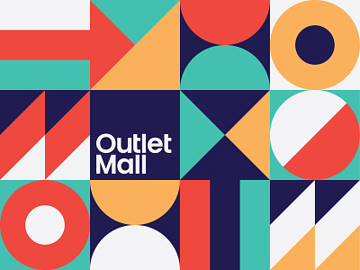 Outlet Mall abstract arrow branding circle geometric mall om outlet pattern square triangle