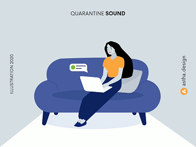 Quarantine Sound adobe animation art hangouts illustration lockdown mail notification quarantine