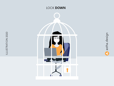 Lock Down adobe xd art design illustration lockdown photoshop quarantine life typography vector work from home