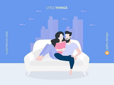 Little Things art couple couples design illustration little things lockdown love illustration quarantine life quick illustration typography vector