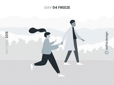 Inktober Day 04 Freeze adobe xd adobeaftereffects aftereffects animation art day4 design freeze illustration ink inktober inktober2019 love snow typography user interface animation vector
