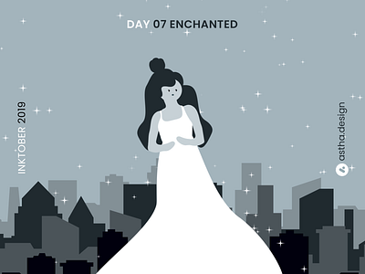 Inktober Day 07 Enchanted adobe xd after effects aftereffects animation art blackandwhite design enchanted illustration illustrations ink inking inktober inktober2019 logo movie star stars transitions typography