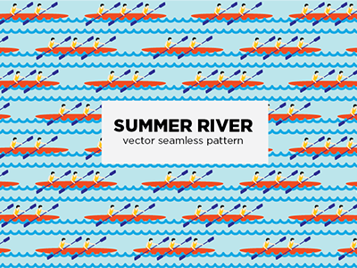 Summer river pattern illustration leisure pattern sport summer textile design