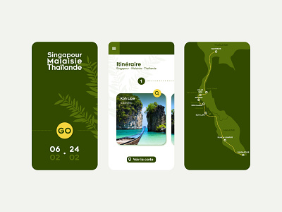 Travel planning app - UI/UX design app design application application ui country green illustrator itinerary malaysia map maps product design prototype singapore thailand travel travel app traveling ui uiux ux