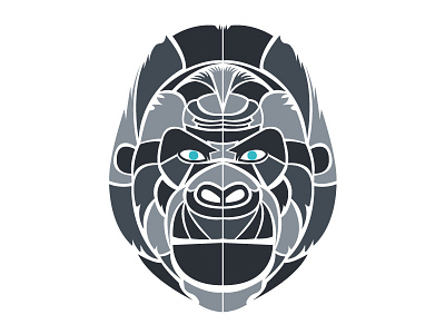 Gorilla - Geometric animals animal animals blue design geometric gorilla grey illustration logo logotype zoo