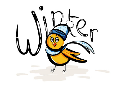 Winter - Illustration iPad pro / Apple pencil apple bird draw drawing illustration illustrator ipad pencil sketch winter