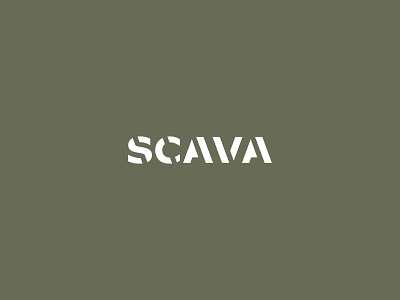 scava logotype branding construction excavation letter logo logotype stencil