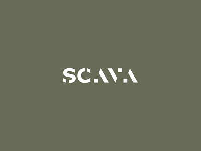 scava logotype branding construction excavation gestalt letter logo logotype square stencil