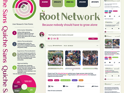 Root Network- Responsive design for a gardening social network branding case study design product design social network ui ux