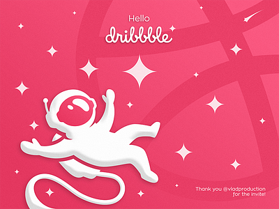 Dribbble debut shot ) cosmonaut debut design dribbble firstshot hello logo logodesign space thanks