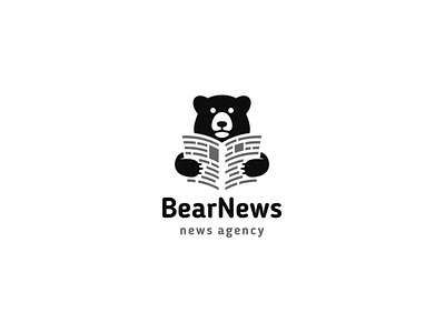BearNews bear designlogo logo logotype minimal news