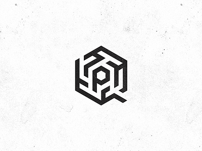 P+Q+Labyrinth labyrinth logo logotype mark mono quest symbol