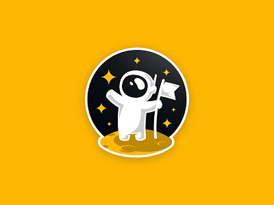 Moon brand cosmonaut design logodesign mark moon