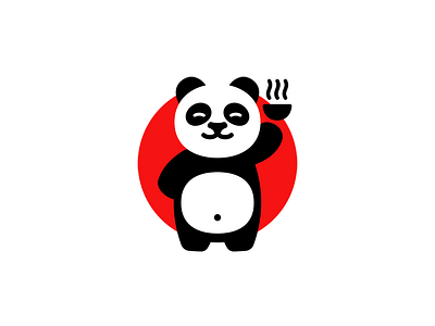 Chinese panda animal brand logo logotype mark panda red