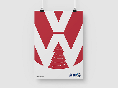 Christmas | Volkswagen ad advertising award brand christmas creative design graphic design idea minimal minimalism minimalist poster print red simple winning xmas