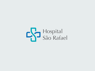 Hospital São Rafael blue brand branding cross design graphic design health hospital illustration logo