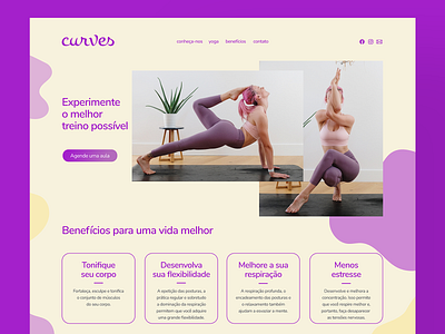 Curves | website colors design fitness graphic design health landing modern page simple site ui ux website wellness yoga