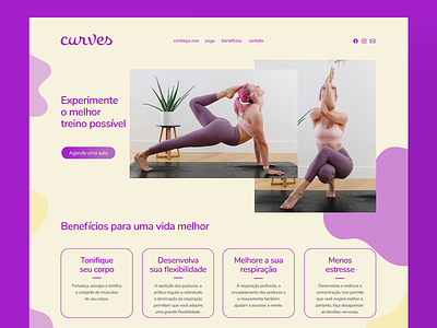 Curves | website colors design fitness graphic design health landing modern page simple site ui ux website wellness yoga