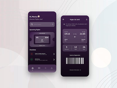 Airline App airlineapp application glassmorphism ui uiux