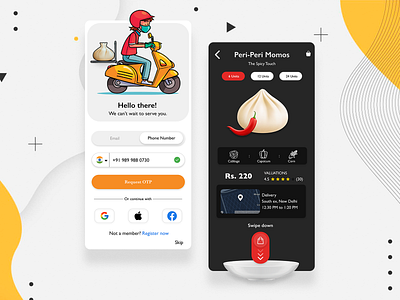 Food Delivery App 3dbowl adobexd foodapp illustration uiux userproblem