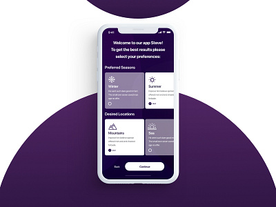 Preferences App UI - Selection Screen app clean clean ui colorful design idea ios iphone x minimalist ui ui design user interface