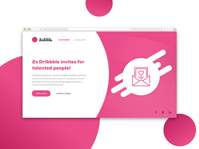 2 Dribbble Invites! (Finished) clean design dribbble flat giveaway illustration invitation invites modern simple ui web