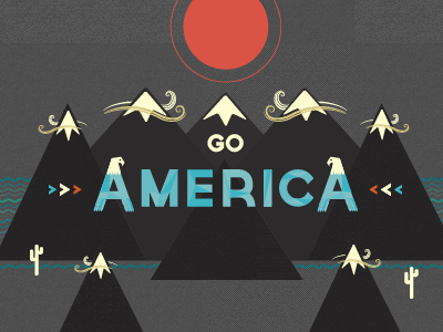 Go America america illustration mountains