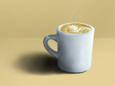 Rendered latte, please. 3d coffee illustration latte