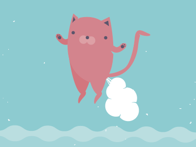 Self Propelled Feline cat illustration meow