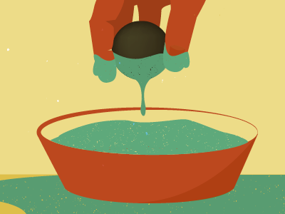 DIP A BALL IN SOME GREEN STUFF! ball goo illustration texture