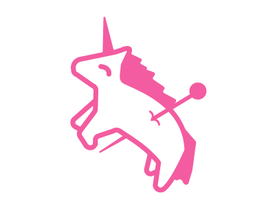 Unicorn Boutonniere cartoon illustration pink stabby unicorn