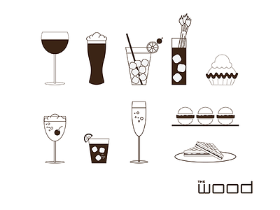 The Wood Menu Icons food iconography icons illustration restaurant vector