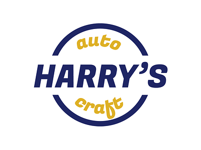 Harry's Auto badge branding color design illustrator logo mid-century throwback vector vintage