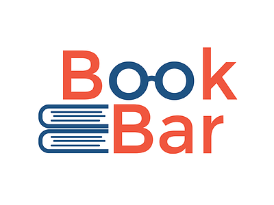 Book Bar Logo blue books brand branding graphic design identity illustrator logo orange product vector